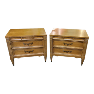 Pair 1950s Continental Style Nightstands or End Tables