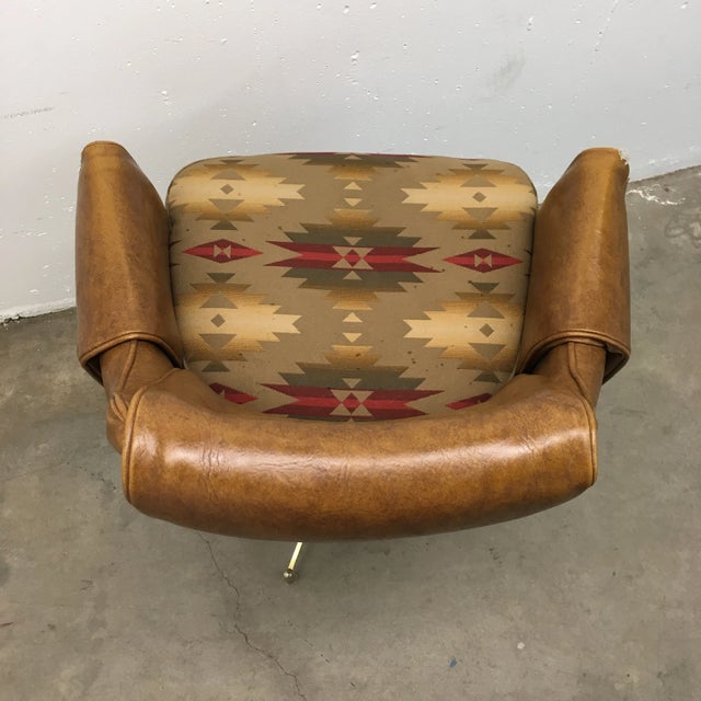 Brown 1970s Vintage Chromcraft Atomic Swiveling Adjustable Height Bar Stool For Sale - Image 8 of 12