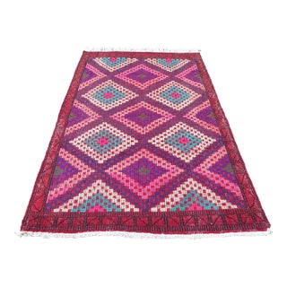 1980s Turkish Amethyst Color Handmade Jejim Kilim Rug For Sale