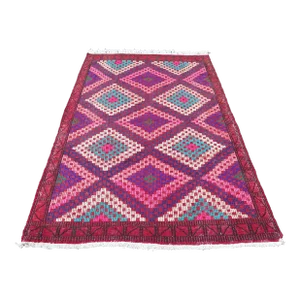 1980s Turkish Amethyst Color Handmade Jejim Kilim Rug