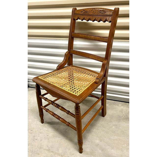 Traditional Antique Late 1800s Eastlake Chairs With Cane Seats - Set of 4 For Sale - Image 3 of 10