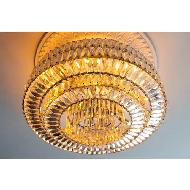 1950s Large Mid-Century Modern Crystal 12-Light Ceiling Lamp, 1950s For Sale - Image 5 of 18