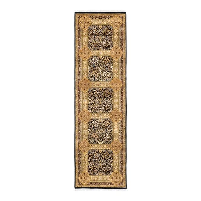 Black Mogul, One-of-a-Kind Hand-Knotted Area Rug in Black, 3' 1" x 10' 9" For Sale - Image 8 of 8