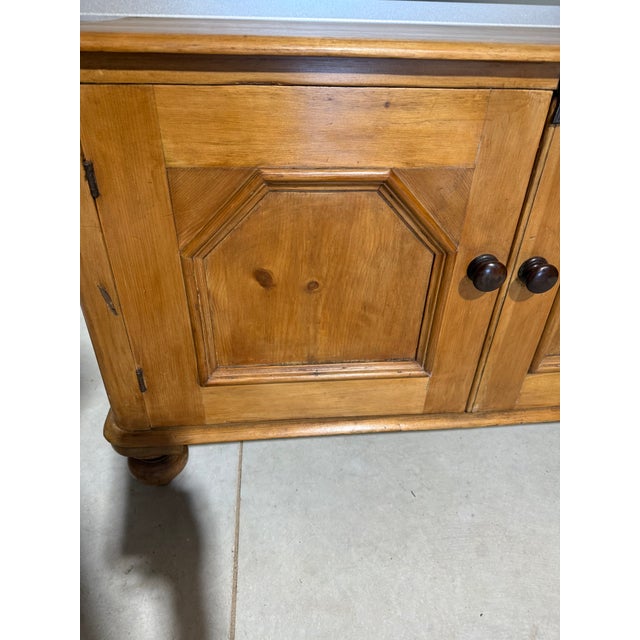 Antique Pine Low Cupboard From England For Sale - Image 10 of 18