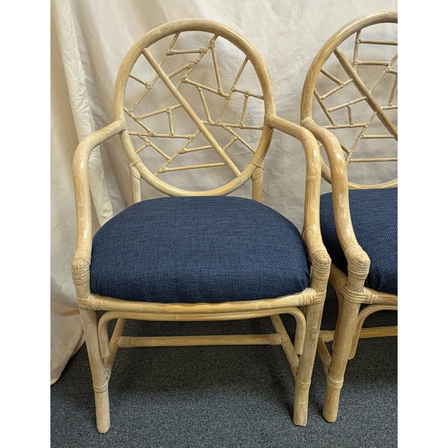 Vintage set of four 'cracked ice' back style armchairs originally designed by Elinor McGuire in the 1960's. They're made...