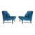 Blue Edward Wormley for Dunbar Slipper Chairs - A Pair For Sale