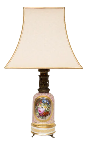 Antique French Hand Painted Table Lamp in Sevres Porcelain, 1880s
