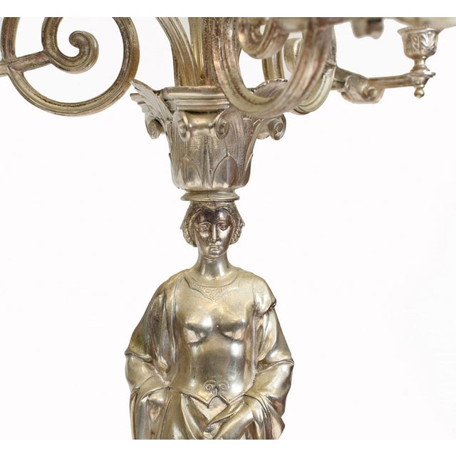 English Victorian Silver-Plated Candelabras, Set of 2 For Sale - Image 3 of 14