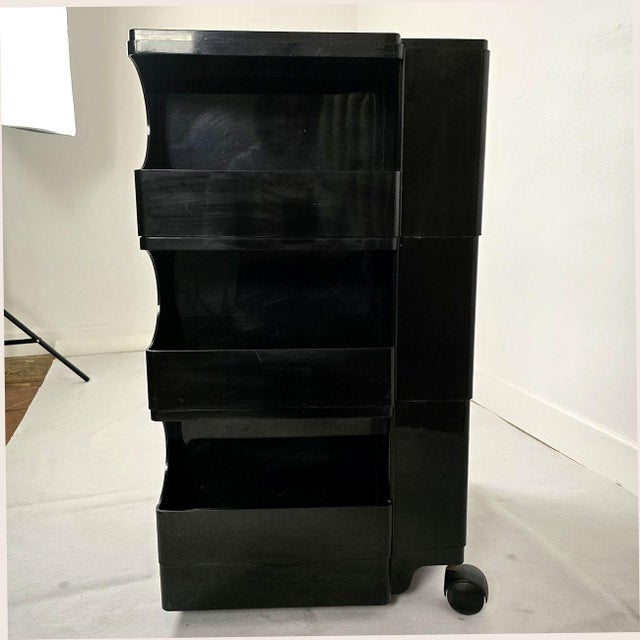 Mid Century Modern, Joe Colombo, Black Boby Trolley Cart 1970, Italy For Sale In Dallas - Image 6 of 13