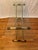 Mid-Century Modern Double X-Base Brass Console With Solid Wood Fittings For Sale - Image 3 of 12