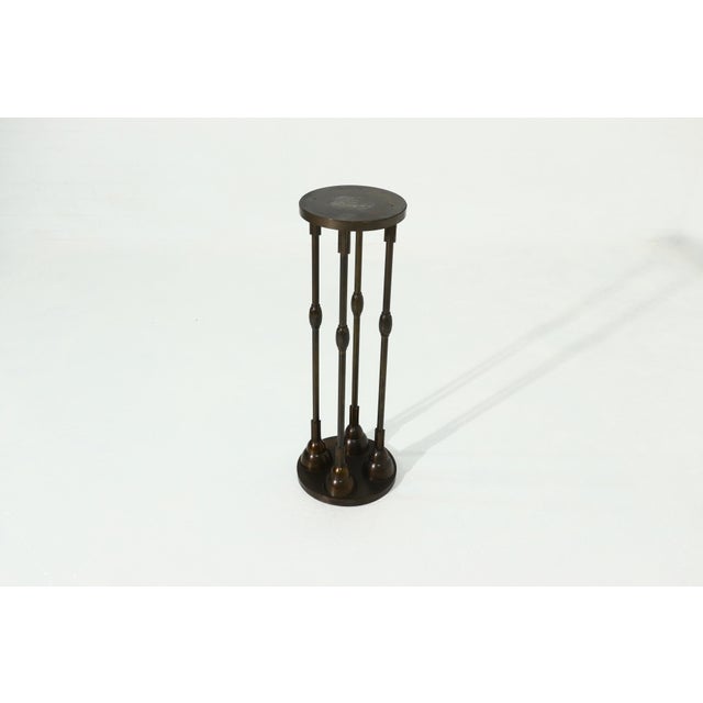 Copper Art Deco Bronze Pedestal, 1930s For Sale - Image 8 of 10