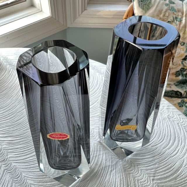 Vintage Murano glass Vases // midcentury art glass // Seguso // midcentury modern // Collectible glassware For Sale In Kansas City - Image 6 of 10