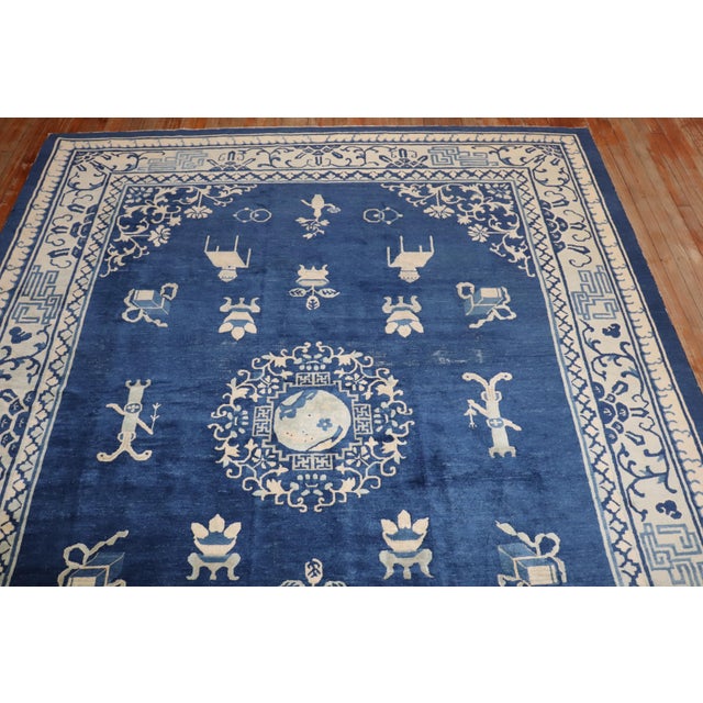 Early 20th Century Zabihi Collection Chinese Peking Room Rug - 8' x 9'9" For Sale - Image 10 of 12