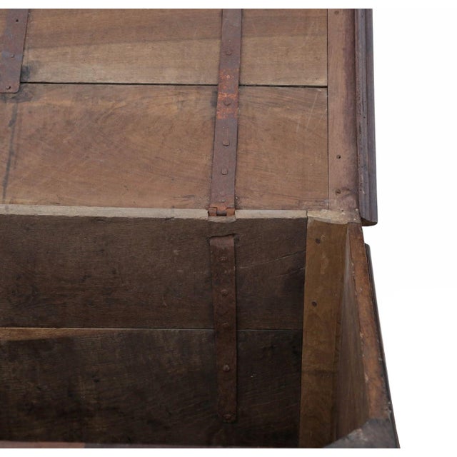 Brown Large Antique European Oak Coffer, 18th Century For Sale - Image 8 of 14