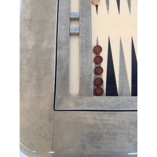Goatskin and Suede Flip Top Game Table, Karl Springer, 1970's For Sale - Image 14 of 14