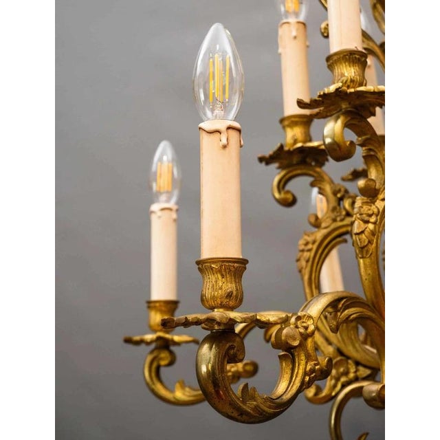 Large Bronze Chandelier from Maison Lucien Gau, Paris For Sale - Image 16 of 18