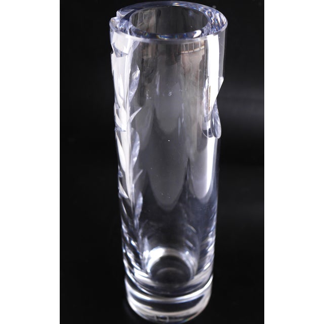 Mid-Century Modern Crystal Hand Cut Decorative Art Vase and Art Object by Mona Morales Schildt for Kosta, Sweden, 1960s, Set of 2 For Sale - Image 15 of 18