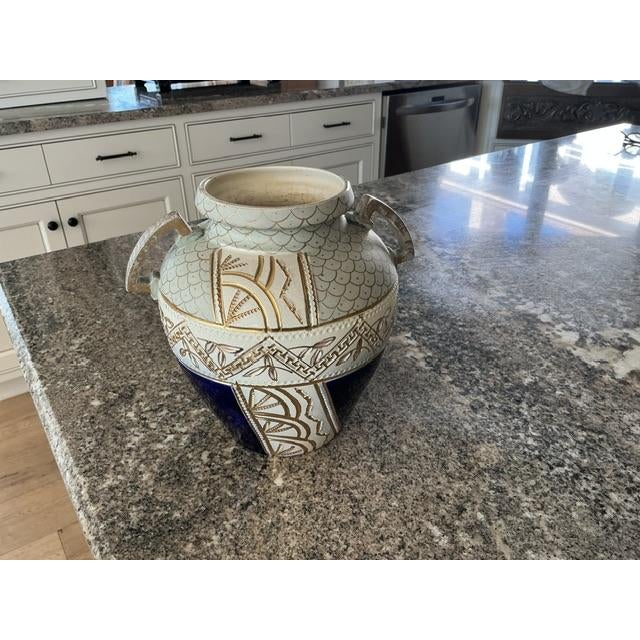 1910s 1910s Foresters Majolica Handled Urn Vase For Sale - Image 5 of 5