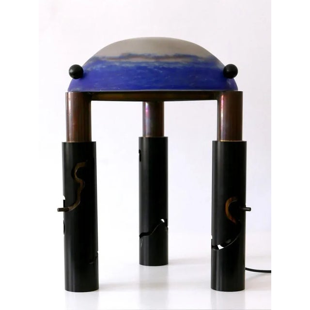 Monumental & Adjustable Solid Brass and Glass Table or Floor Lamp, 1980s For Sale - Image 10 of 18