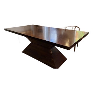 Environment Furniture Walnut Table With Reclaimed Brazilian Wood Base For Sale