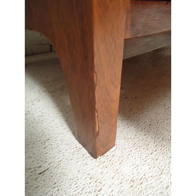 Brown Mid-Century Sculpted Front Tall Dresser For Sale - Image 8 of 8