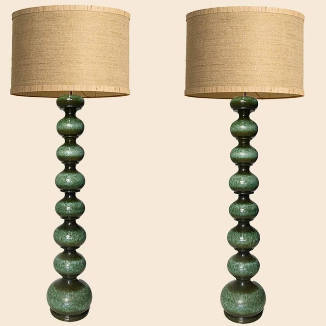 Exceptional ceramic bubble floor lamp by Kaiser, Europe, Germany, 1960s. Beautiful sculptural piece handmade ceramic in...
