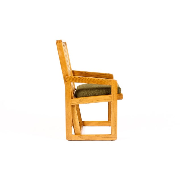 Vintage Mid Century 70’s Chunky White Oak Dining Set — Glenn of California — Table + 6 Chairs For Sale - Image 11 of 17