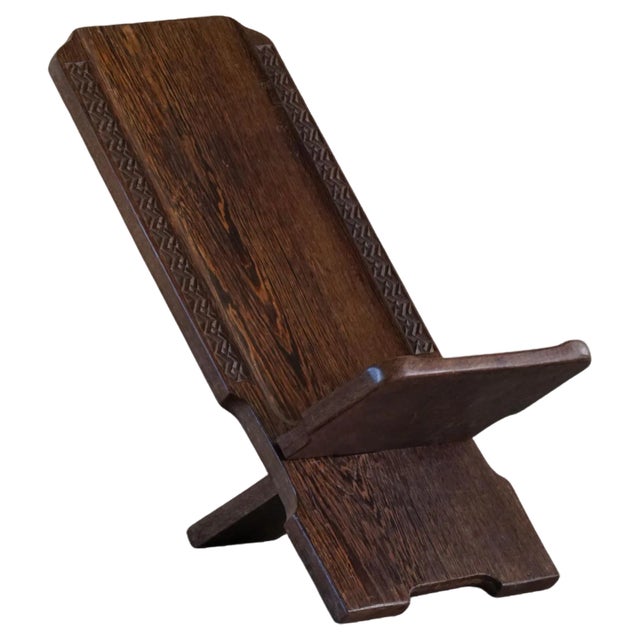 African Tribal Hand Carved Folding Palaver Chair, 1960s For Sale