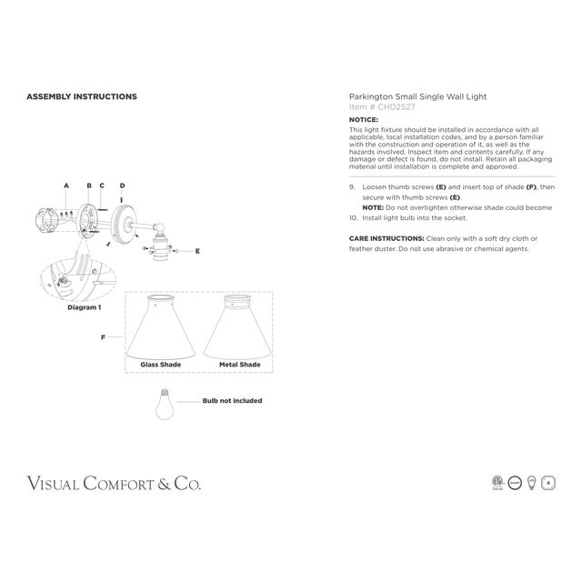 2020s Chapman & Myers for Visual Comfort Signature Parkington Small Single Wall Light in Bronze with Clear Glass For Sale - Image 5 of 5