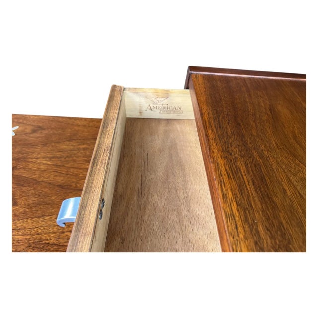 Mid-Century American of Martinsville Walnut Nightstands With Floating Drawer- A Pair For Sale In Los Angeles - Image 6 of 17