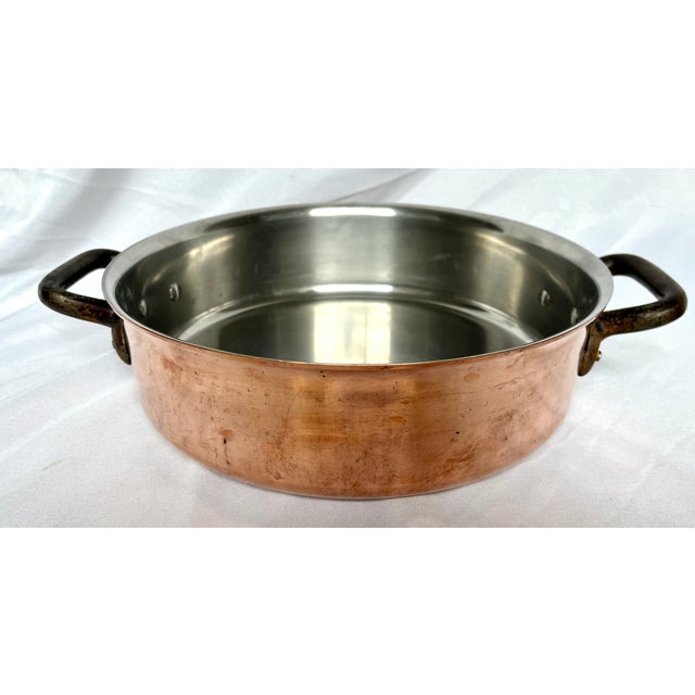 Copper Late 1900s Copper Bourgeat French Double Handle Brasier With Lid For Sale - Image 8 of 11