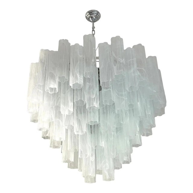 White Large Venetian White Alabastro Tronchi Murano Glass Chandelier by Simoeng For Sale - Image 8 of 9