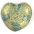 Gold Artisan Painted Abstract Heart Shape Coconut Trinket Dish For Sale - Image 8 of 12