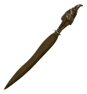 Vintage Bronze Pierrot Figurine Letter Opener, 1930s