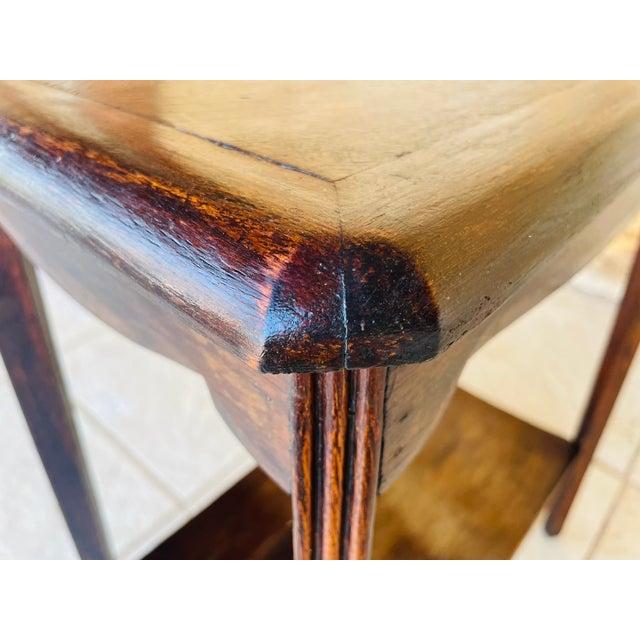 Art Deco Walnut Side Table with Shelf, 1930s For Sale - Image 18 of 18