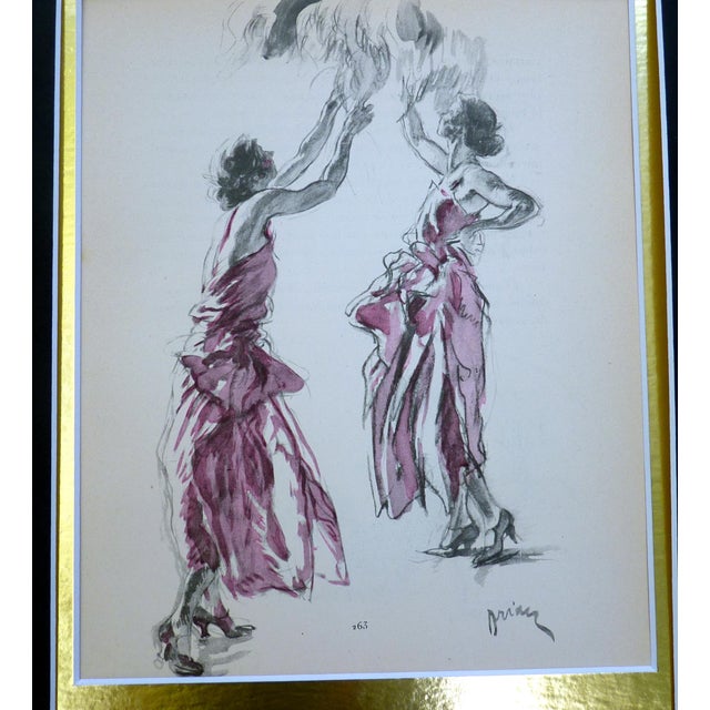 An original 1924 fashion plate from the legendary French periodical Gazette du Bon Ton. This piece, Plate No. 263, is the...