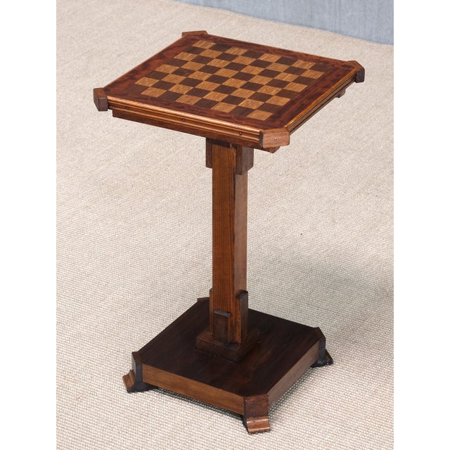 Art Deco Table in Oak with Checkerboard Top, Netherlands, 1930 For Sale - Image 10 of 10