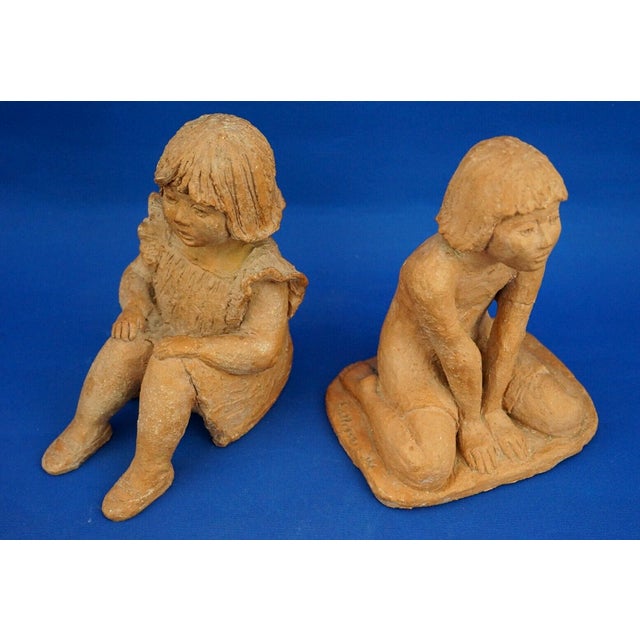 Terracotta Sculptures of Girls by Rosetta Calligaris, 1996, Set of 2 For Sale - Image 9 of 18
