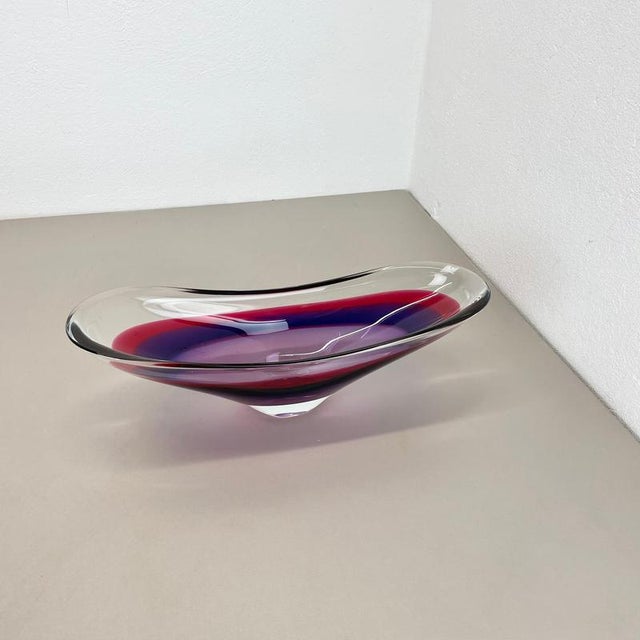 Article: Murano glass bowl, element in unique coloration Origin: Murano, Italy Design: Flavio Poli attrib. Decade: 1970s...