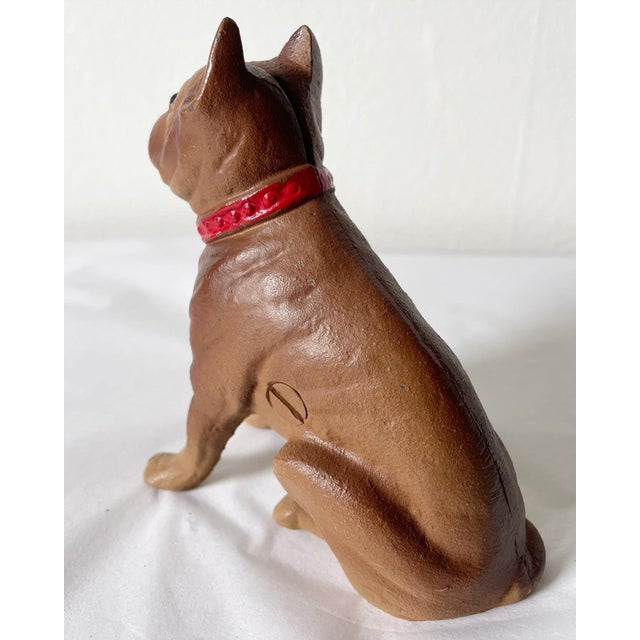 Vintage Cast-Iron Boxer Dog Bank For Sale - Image 4 of 9