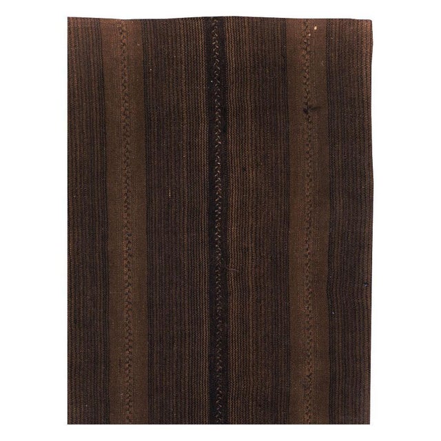 Galerie Shabab Collection Tribal Mid-20th Century Turkish Flatweave Kilim Accent Rug in Brown & Cream For Sale - Image 4 of 10