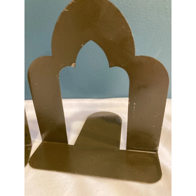 Mid 20th Century Mid-Century Arched Metal Library Bookends, Set of 2 For Sale - Image 5 of 8