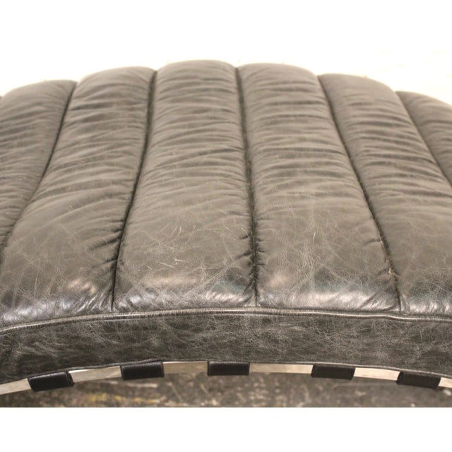 Black Leather Oviedo Chaise Lounge Chair by Restoration Hardware For Sale - Image 11 of 11