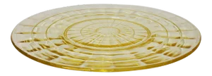 Art Deco Anchor Hocking Block Optic Yellow Glass Salad Plate