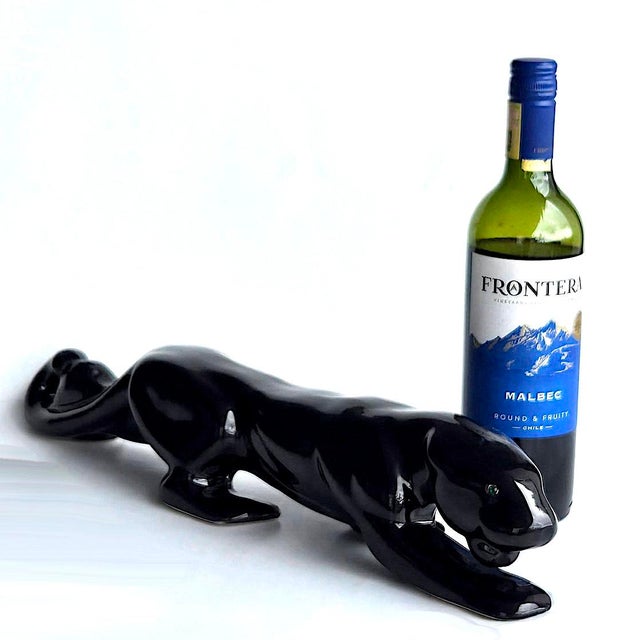 Ceramic Vintage Royal Haeger Crouching Black Panther Ceramic Figurine For Sale - Image 7 of 14