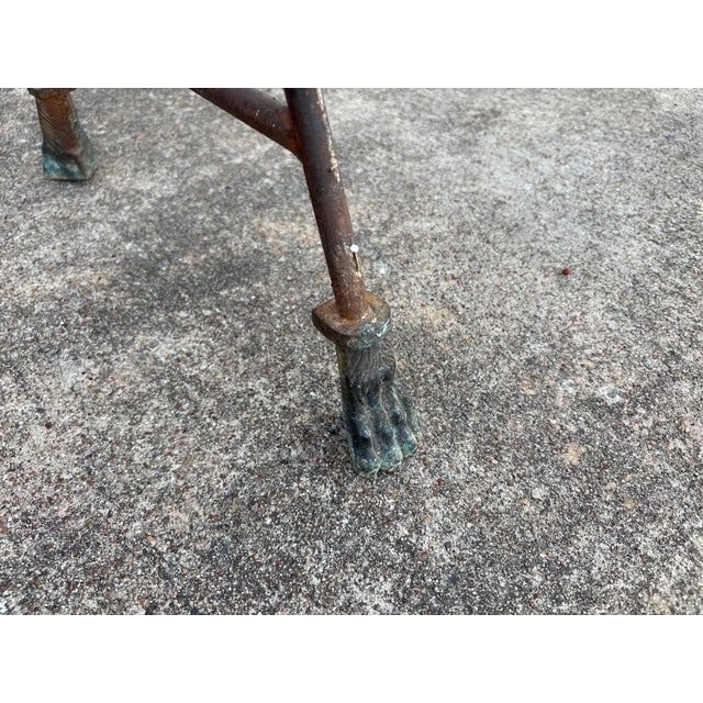 1940s Pair of French Maison Bagues Neoclassical Style Wrought Iron Console Tables For Sale - Image 5 of 11