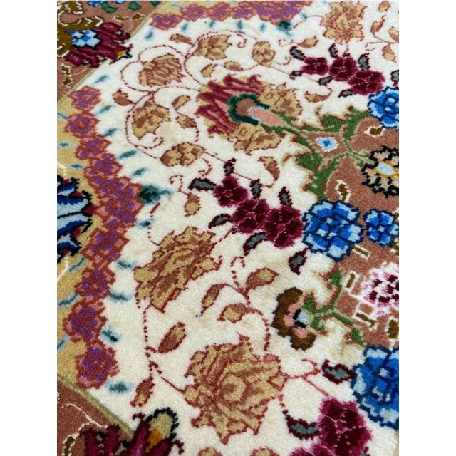 White 1990s Old Persian Tabriz Masterpiece Rug 2x2 For Sale - Image 8 of 10