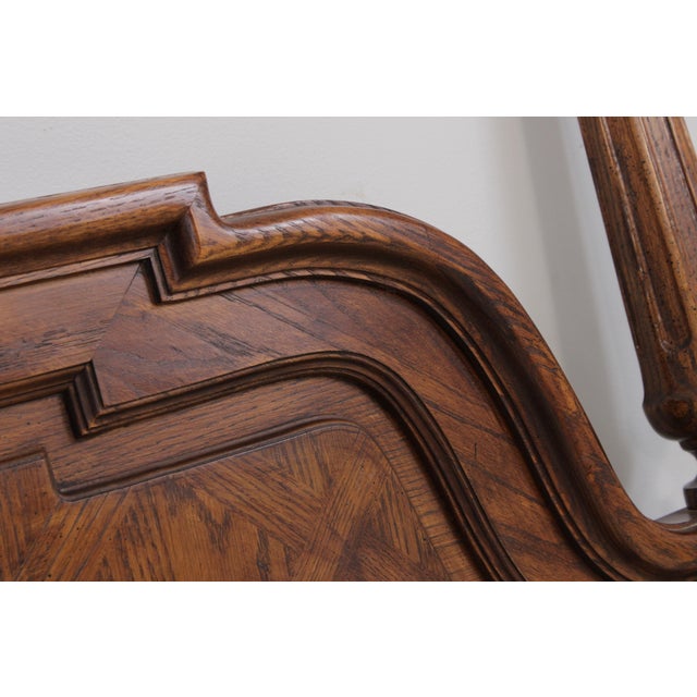 1980s Thomasville Oak Grand Classic King Size Headboard For Sale - Image 5 of 16