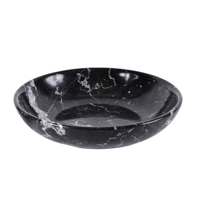 Mid-Century Italian Black Marble with White Grains Round Bowl, 1950s For Sale - Image 10 of 18