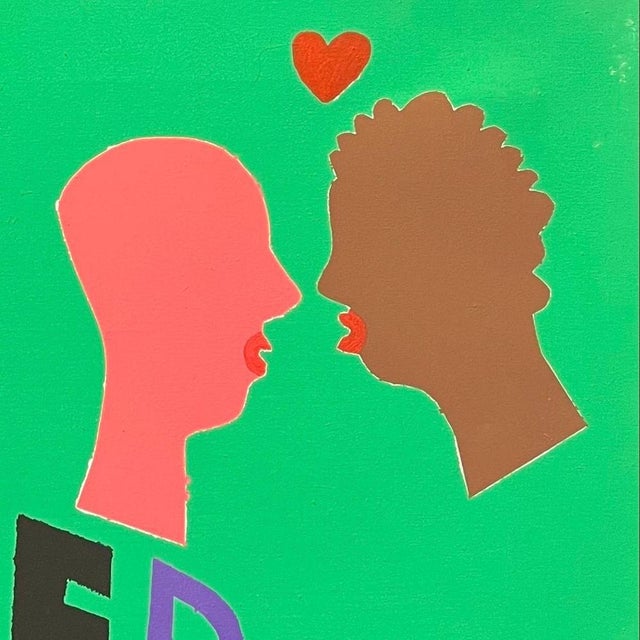 1990s Alexandre Schaller, Colors of Love, Acrylic on Canvas, 1990s For Sale - Image 5 of 9